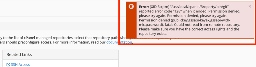 128 Error in cPanel Illustration