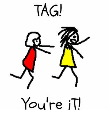 Stick Figures Playing Tag