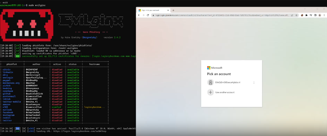 Evilginx and Microsoft Sign-in Page Illustration